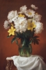 White peonies and wild lily